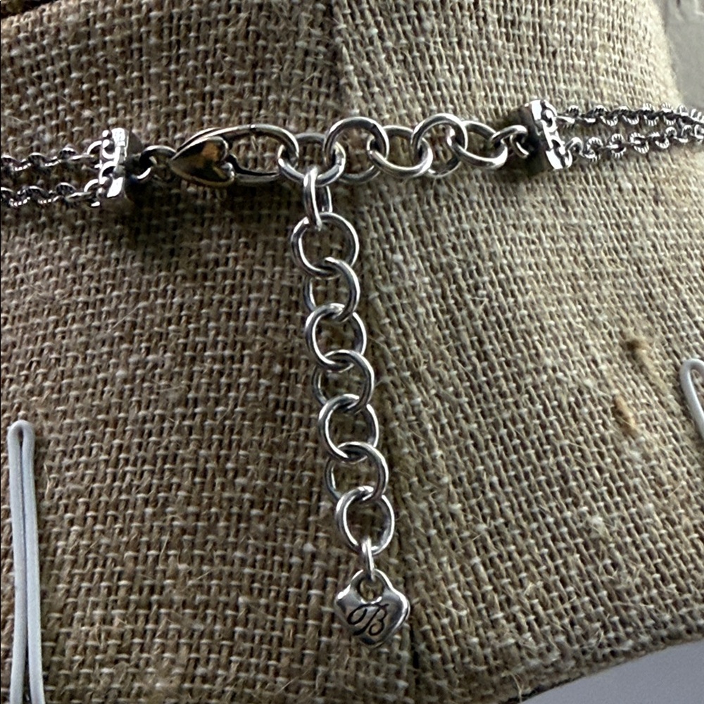 Brighton Silver-Tone Necklace with Pearl Drops and Crystal Accent vintage - Picture 5 of 5